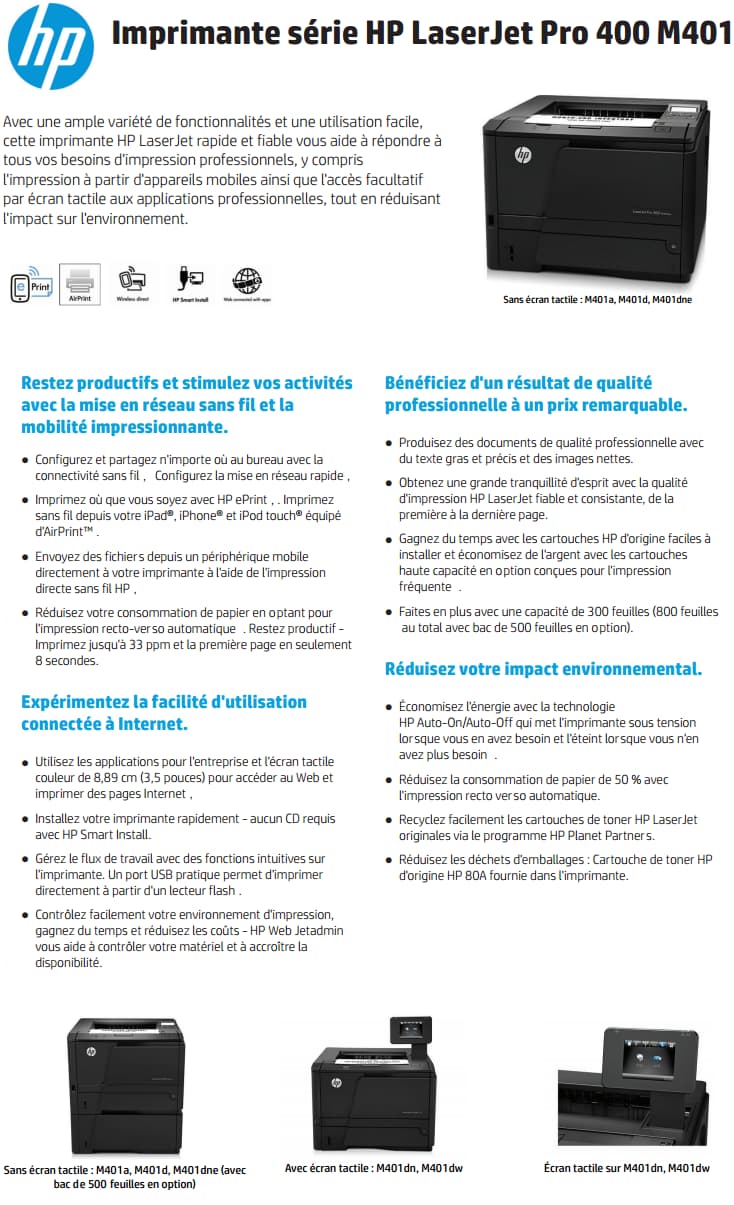 Imprimante HP LaserJet Pro 400 M401a (CF270A)