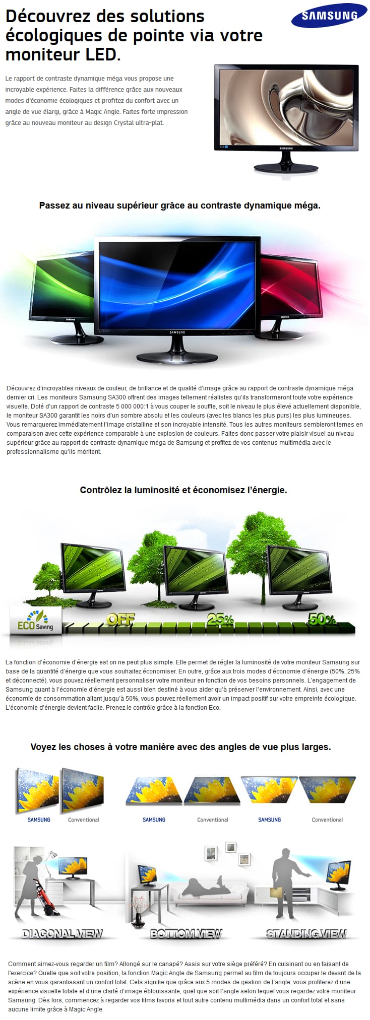 TV Samsung S22A100N LED de 54.61 cm (21.5 ")