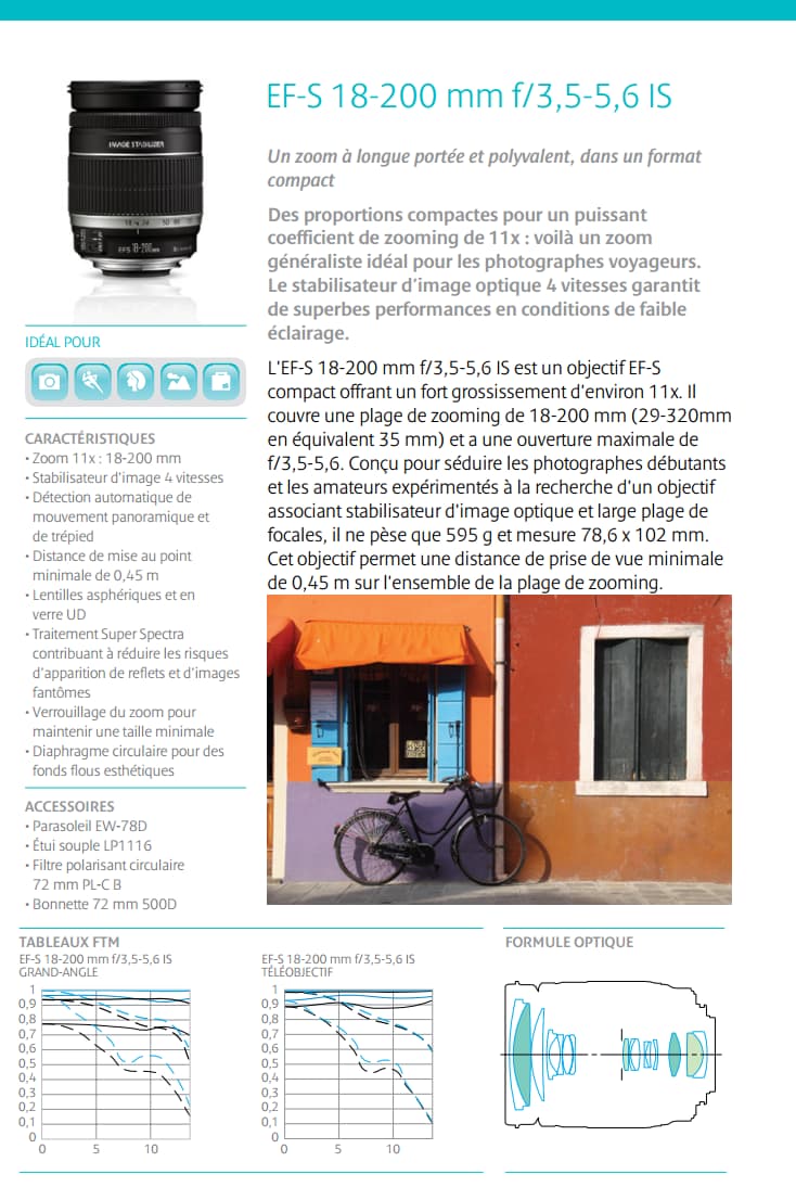 Canon objectif EF-S 18-200mm f/3.5-5.6 IS