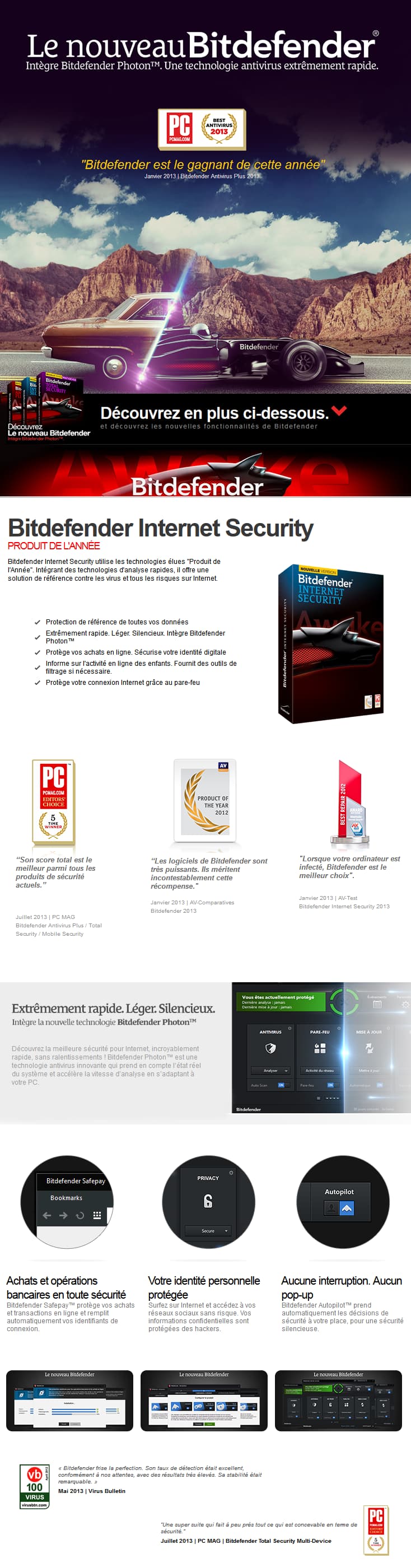 Bitdefender Internet Security 2014 - 1an/ 1 poste - OEM (Clé + DVD)