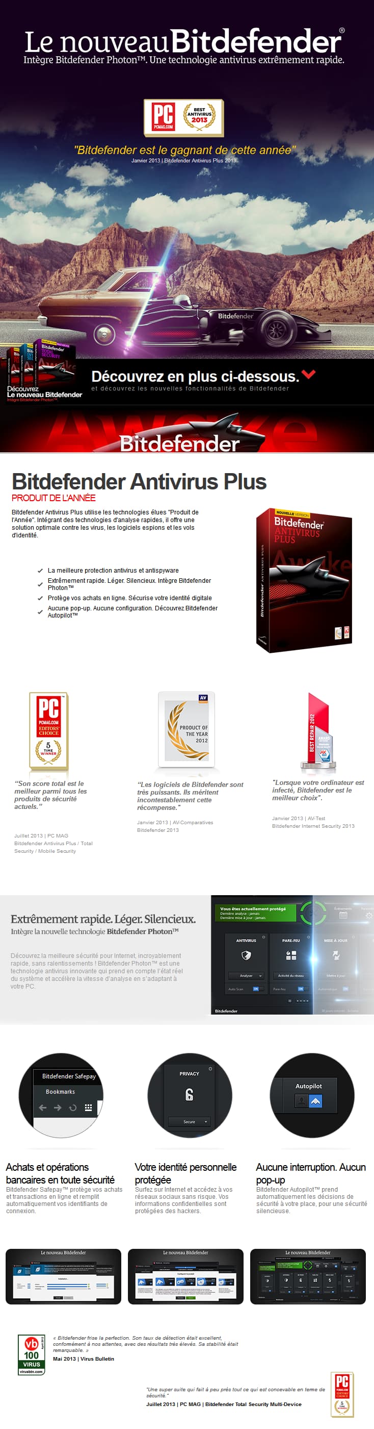 Bitdefender Antivirus Plus 2014 - 1an/ 1 poste - OEM (Clé + DVD)