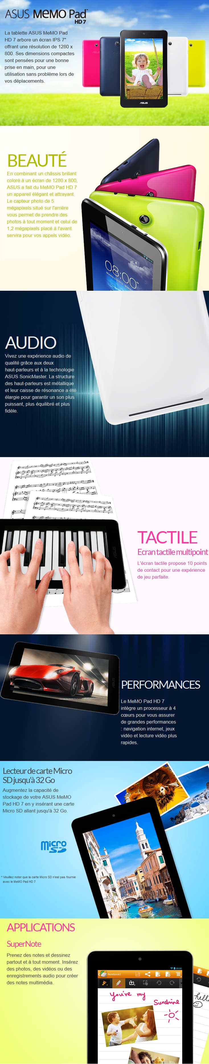 Tablette ASUS MeMo Pad ME173X - HD 7" 16GB