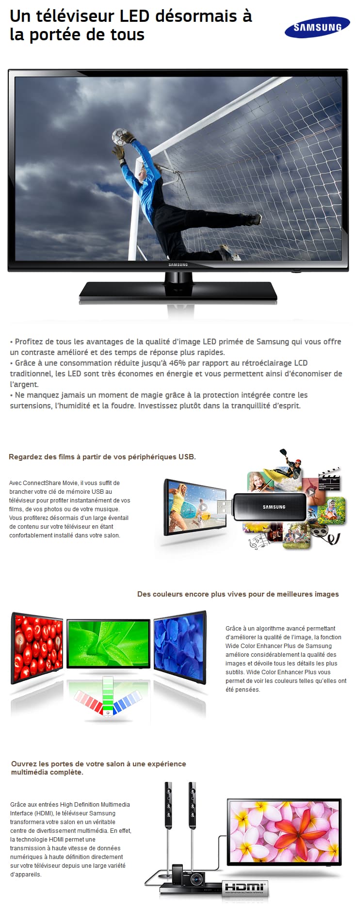 Téléviseur Samsung série 4 LED HD 32"