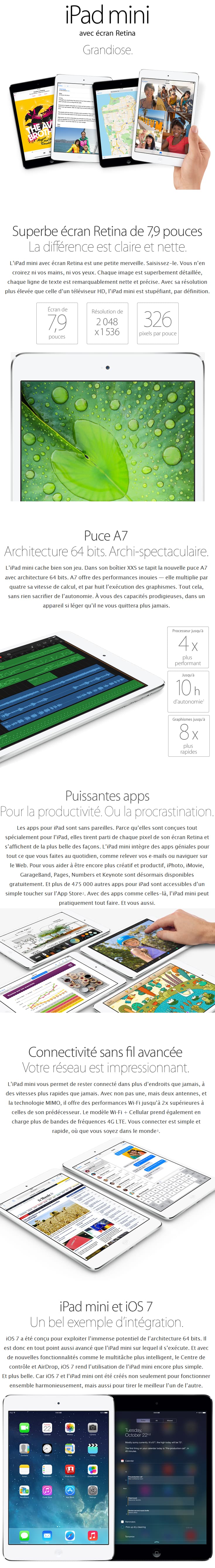 Apple iPad mini avec écran Retina