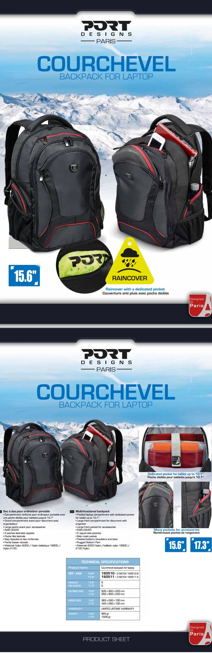 Sac à dos COURCHEVEL Backpack 15,6'' - Port Designs