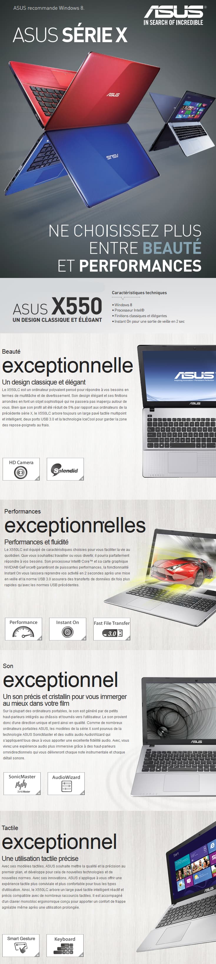 PC portable ASUS X series X550LC