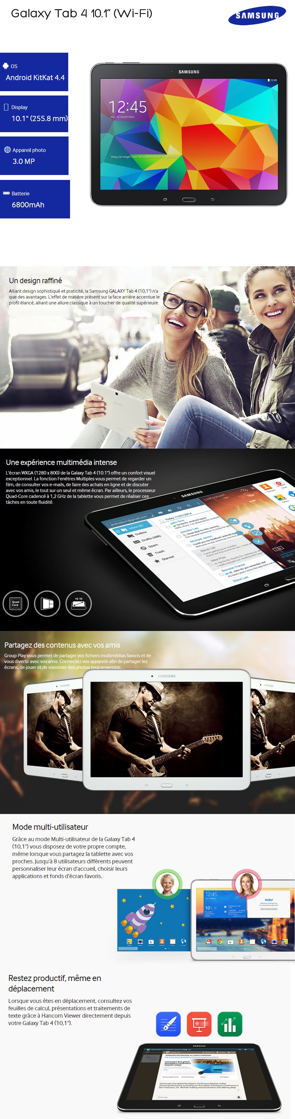 Tablette Samsung Galaxy Tab 4 10.1