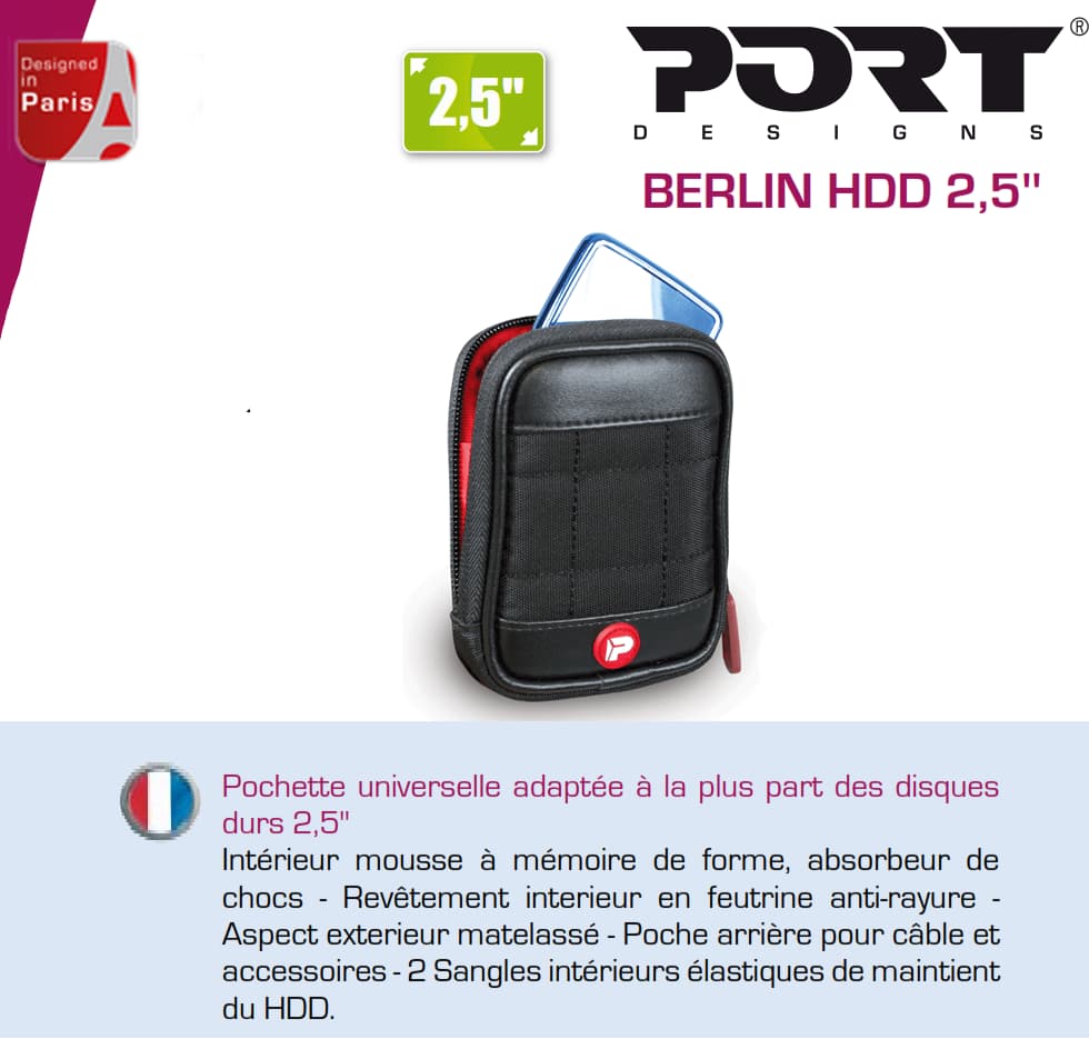 Etui universel pour les disques durs externes HDD 2,5'' - Port Designs