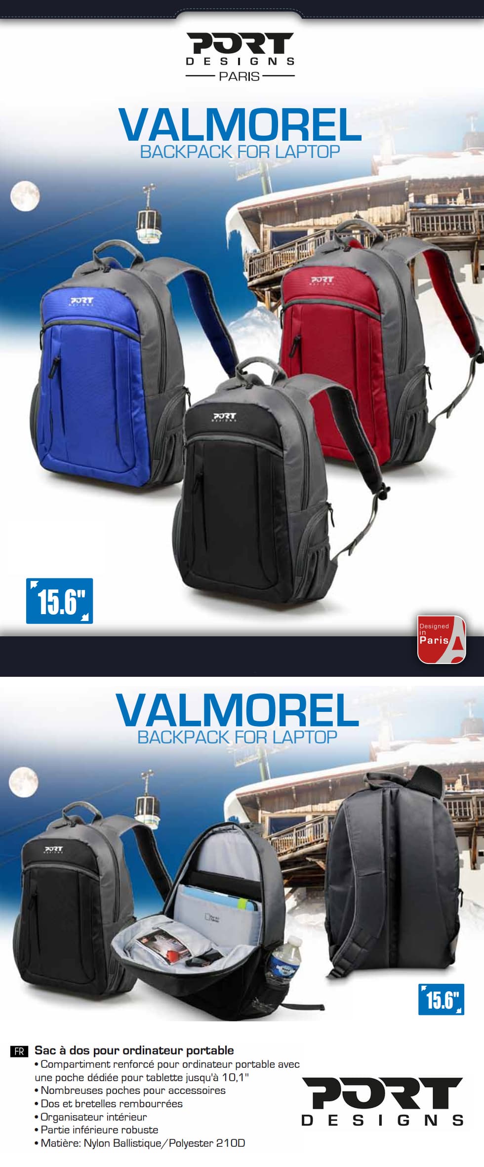 Sac à dos VALMOREL 15,6'' - Port Designs