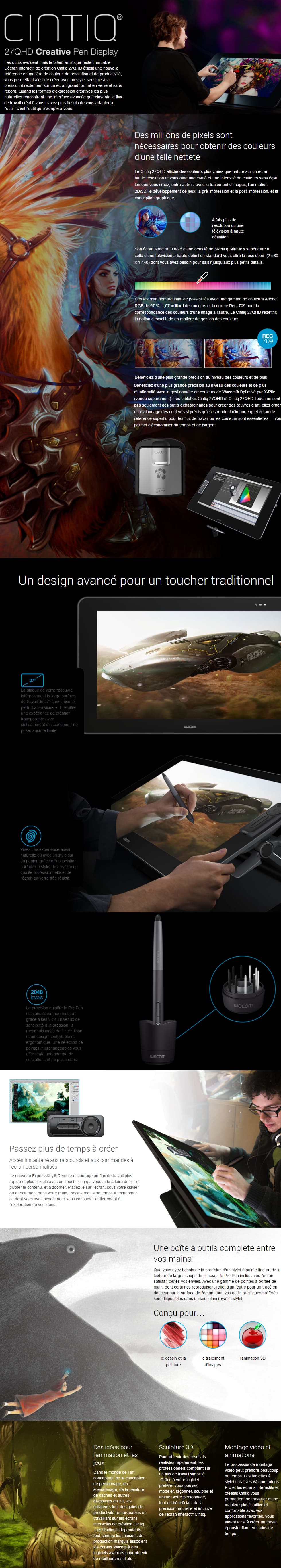 Tablette Graphique Wacom Cintiq 27QHD - 27" (DTK-2700)