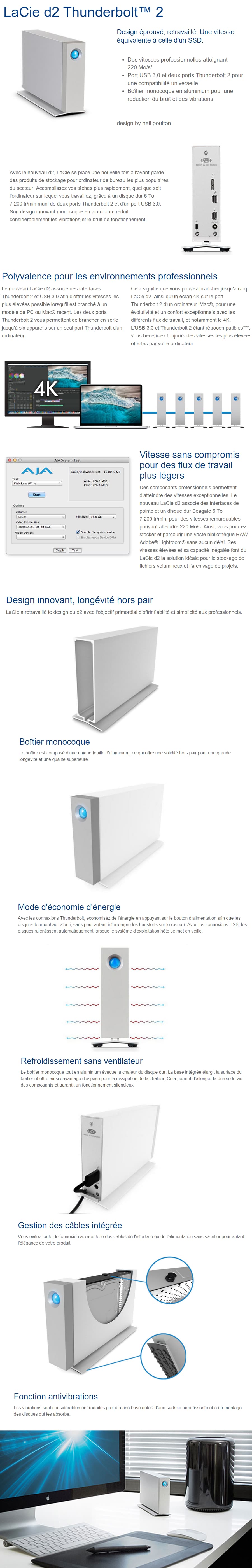 Disque dur externe LaCie d2 Thunderbolt 2 et USB 3.0 (Mac et PC)