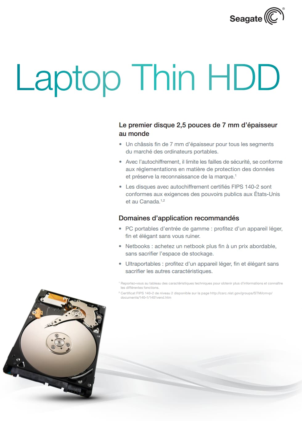Disque dur interne 2,5" Seagate Laptop Thin HDD - 500 GB 5400 tr/min SATA 3 Gbits/s