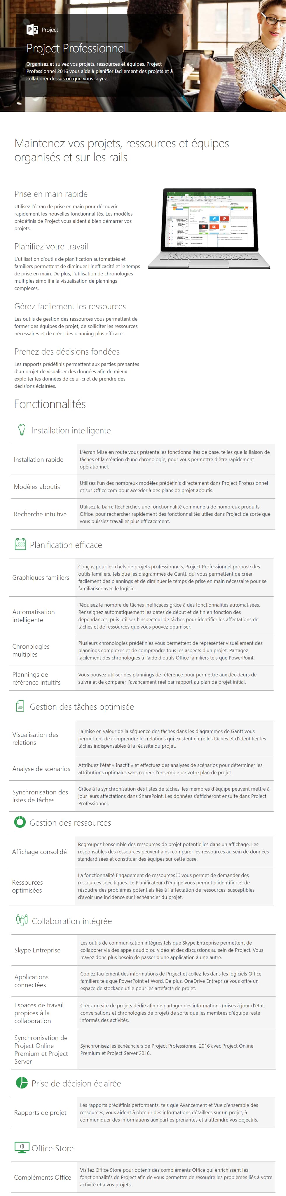 Microsoft Project Professional 2016 avec 1 Project Server CAL