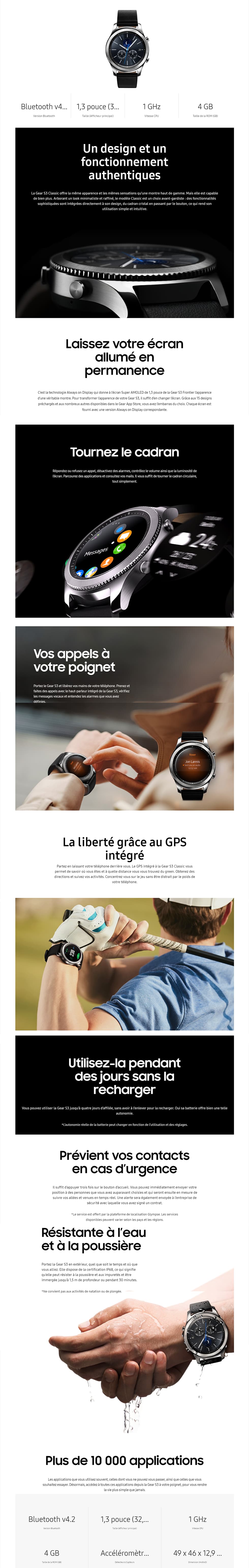 Montre connectée Samsung Gear S3 Classic