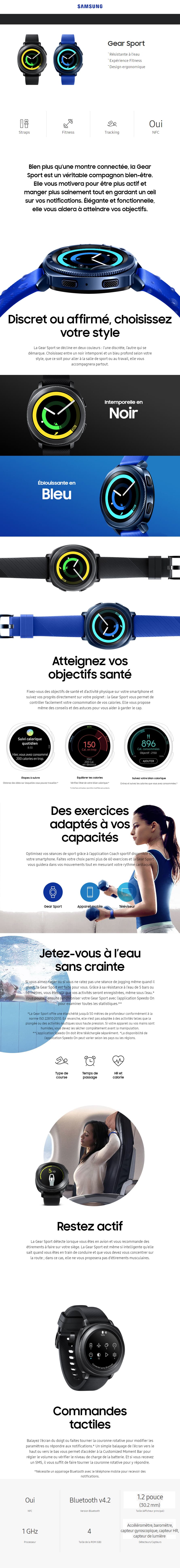 Montre connectée Samsung Gear Sport (SM-R600)