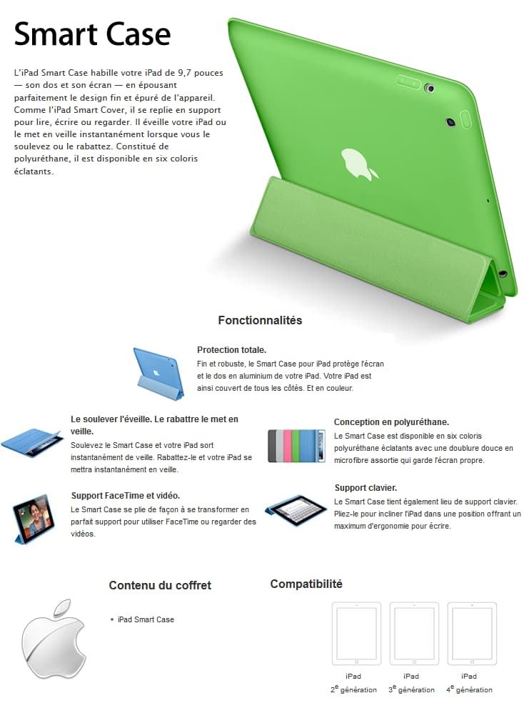 Apple Smart Case pour iPad - Polyuréthane