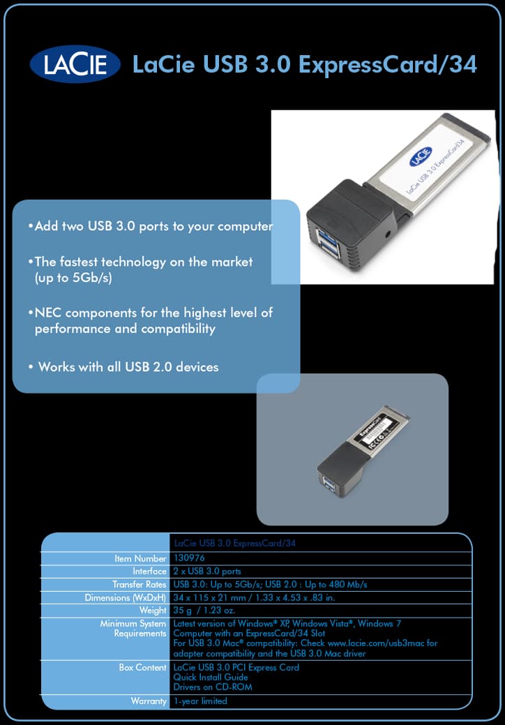 LaCie USB 3.0 Express Card/34