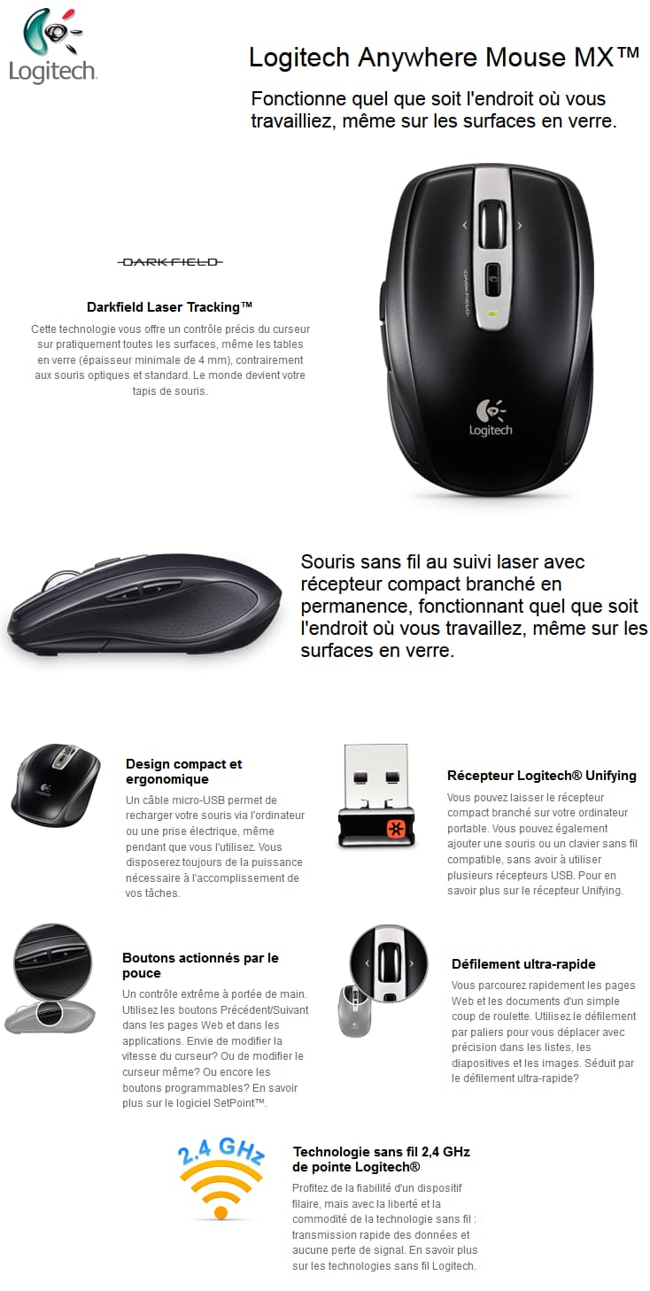 Souris Logitech Anywhere Mouse MX Refresh
