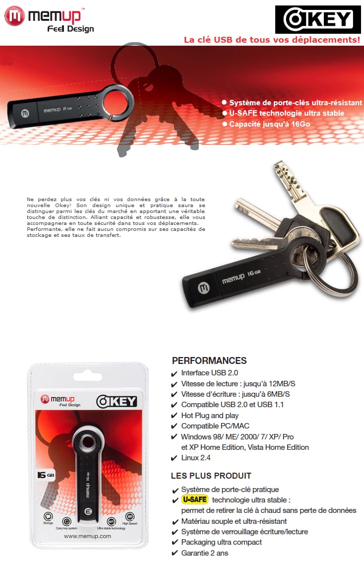 Clé USB Memup Okey