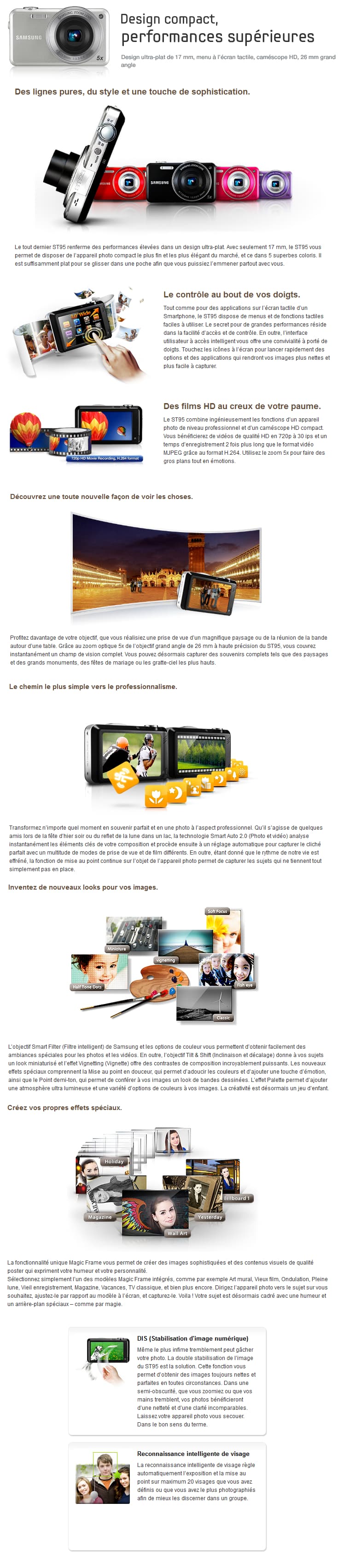 Appareil photo numérique Samsung ST95 - 16.1 MP/5x