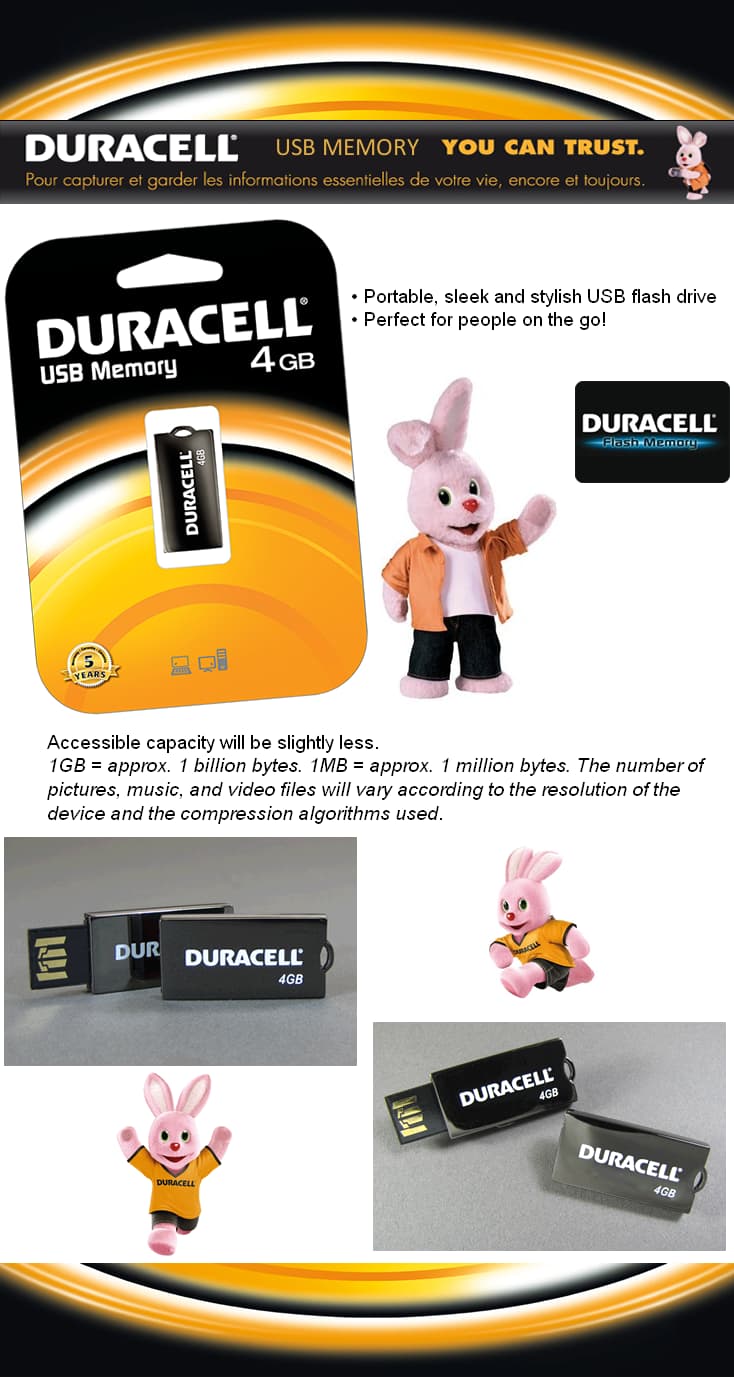 Clé USB Duracell Small - 4 /8 GB