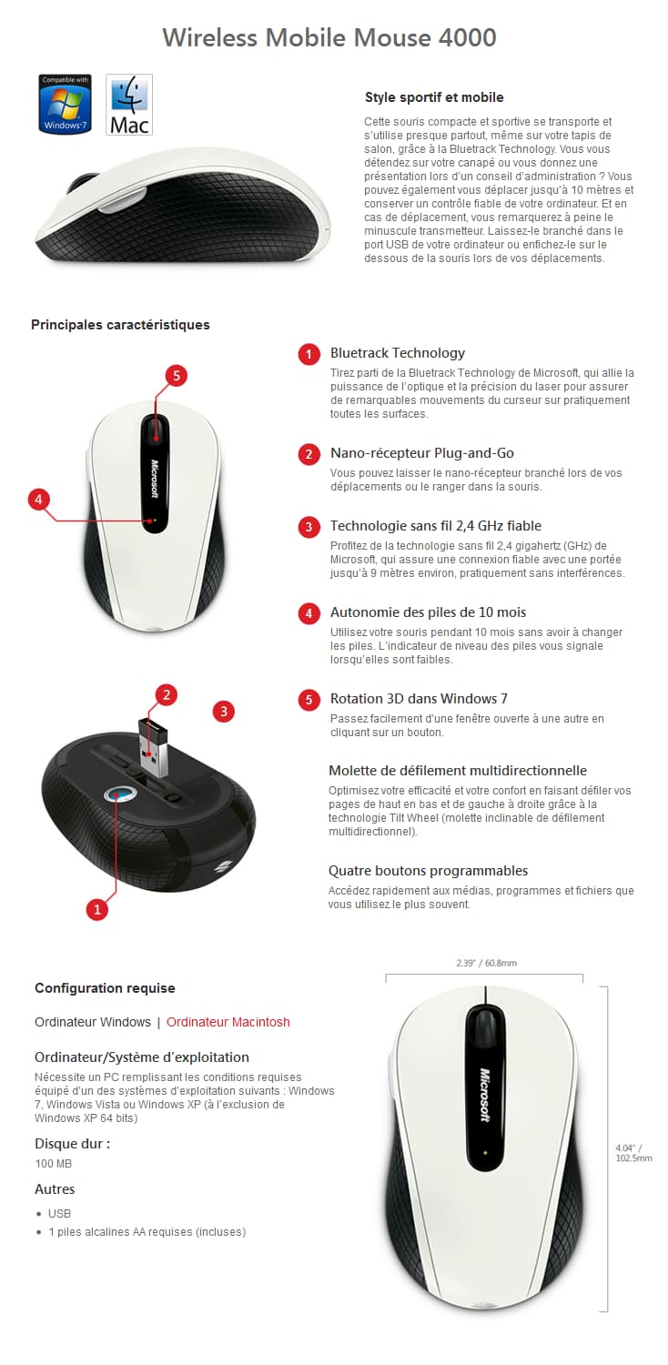 Wireless Mobile Mouse 4000