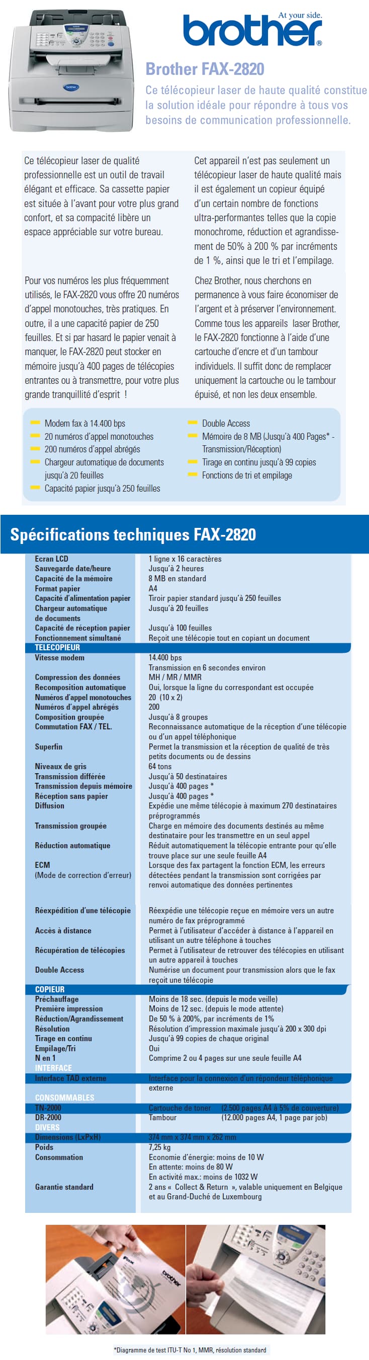 Télécopieur laser Brother FAX-2820