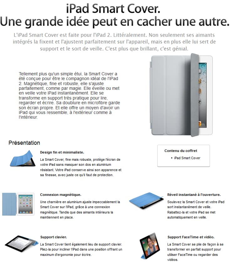Apple Smart Cover pour iPad - Polyuréthane