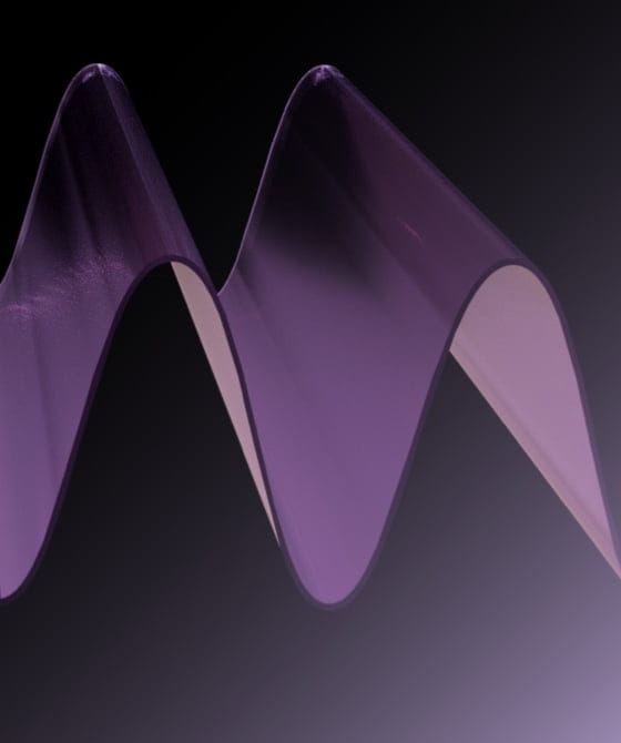 La partie droite affiche une onde sonore 3D lisse pour indiquer une exp&eacute;rience sonore plus fluide.