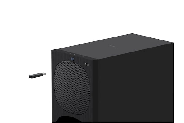 Image du caisson de basses montrant la connexion USB