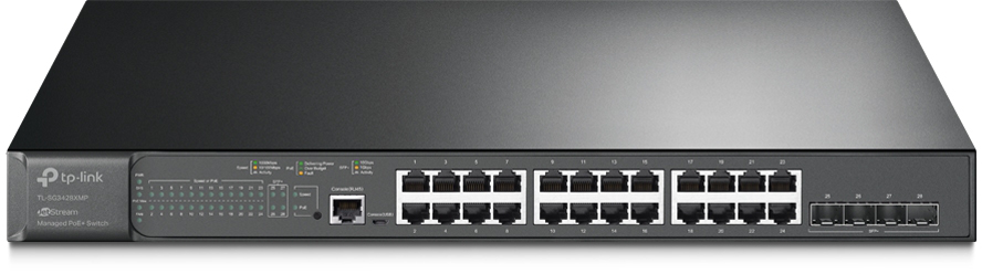 Switch administrable TP-Link TL-SG3428XMP JetStream 24 ports PoE+ Gigabit et 4 ports 10GE SFP+ L2+