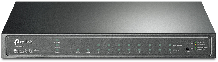 Switch TP-Link TL-SG2210P JetStream 8 ports Gigabit Smart PoE+ et 2 emplacements SFP