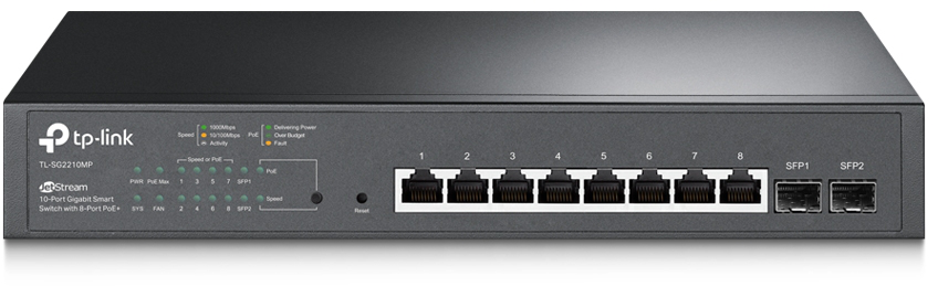 Switch Smart TP-Link TL-SG2210MP JetStream 10 ports Gigabit avec 8 ports PoE+