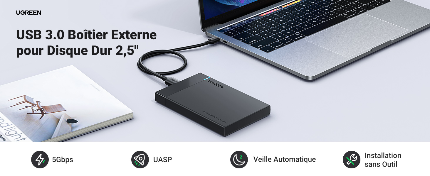 USB 3.0 Bo&icirc;tier Disque Dur 2,5'' SATA