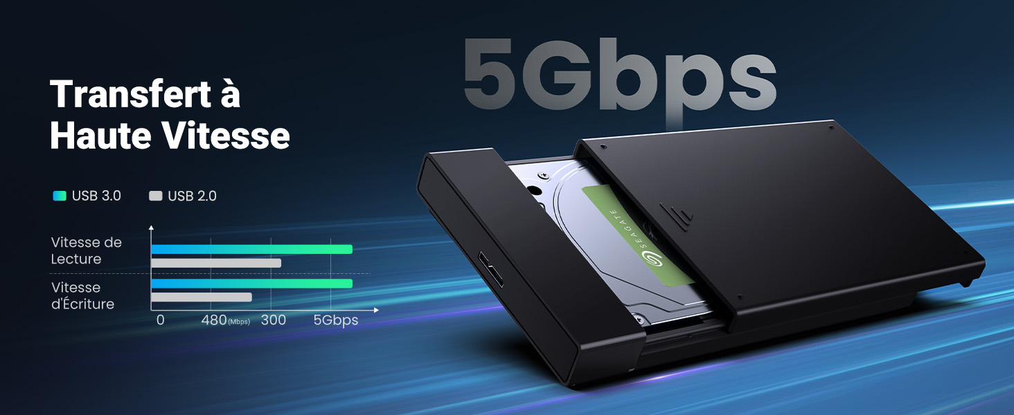 USB 3.0 Bo&icirc;tier Disque Dur 2,5'' SATA