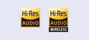 Logos Hi-Res Audio et Hi-Res Audio sans fil