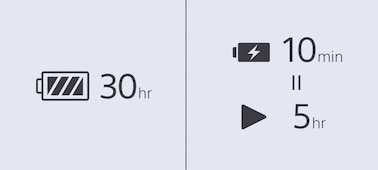 Logo 35 heures d'autonomie de la batterie