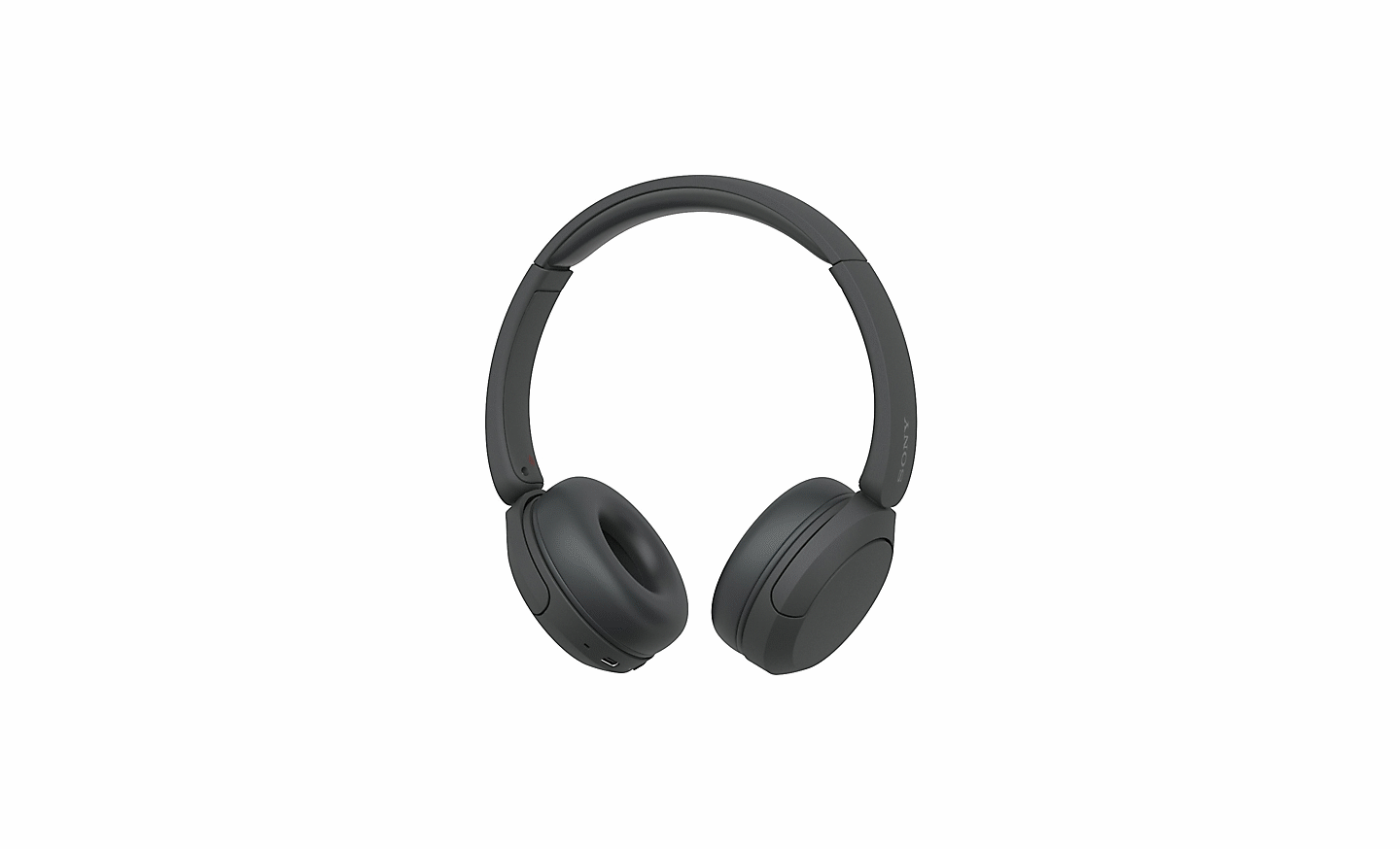 Image d'un casque Sony WH-CH520 noir sur un fond blanc