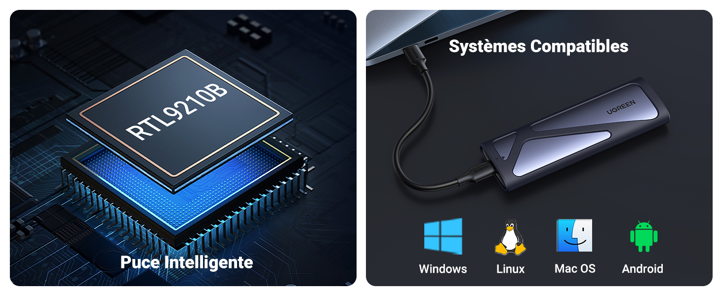 Boîtier SSD M.2 NVME SATA