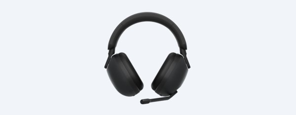 Vue oblique de l'INZONE H9 avec microphone déployé vers la gauche