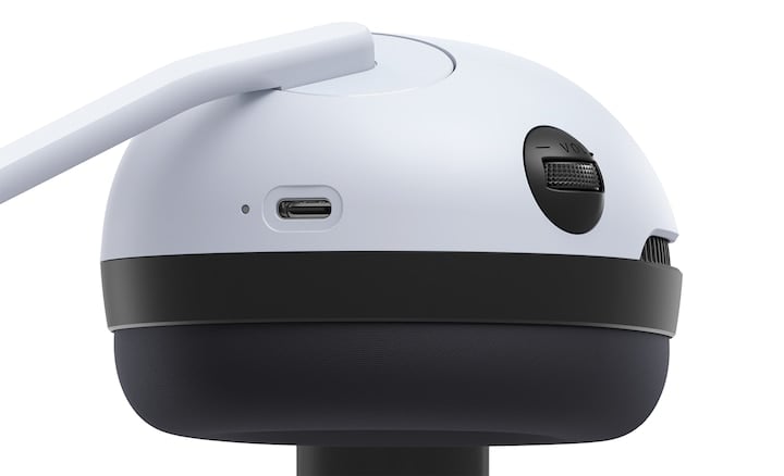 &Eacute;couteur gauche avec bouton de volume, bouton Mute, micro perche et port USB