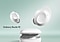Galaxy Buds FE shown with the two earbuds hovering over the slightly opened charging case.