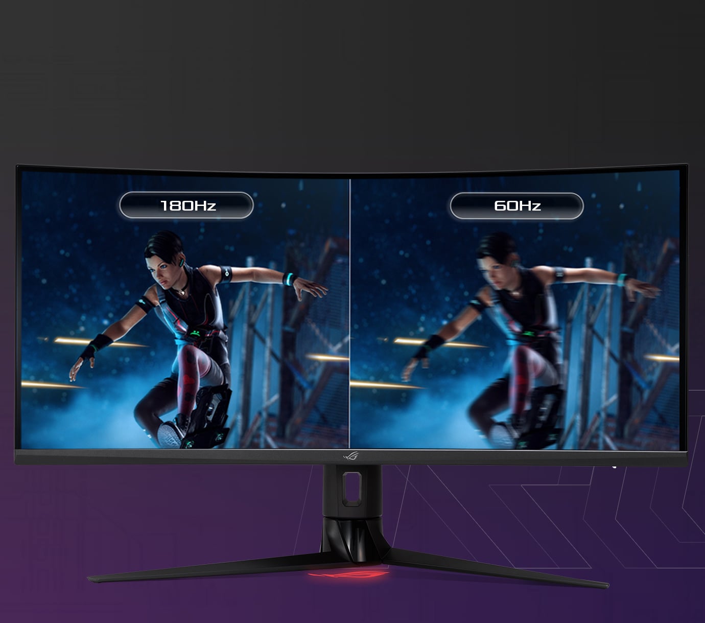 Comparaison entre l'utilisation de 180 Hz et 60 Hz sur le ROG Strix XG349C