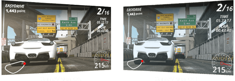 Comparaison des courses sur ROG Strix XG349C, avec et sans GameVisual