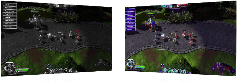 Comparaison de MOBA sur ROG Strix XG349C, avec et sans GameVisual