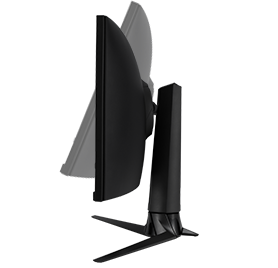 Une illustration montrant que le ROG Strix XG349C peut &ecirc;tre r&eacute;gl&eacute; en hauteur, en angle et en inclinaison