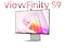 There is a monitor and some image and video editing tools appear with contents on it. Then, the monitor moves and its top is shown with 'ViewFinity S9' text around it.