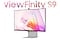 There is a monitor and some image and video editing tools appear with contents on it. Then, the monitor moves and its top is shown with 'ViewFinity S9' text around it.