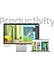 There is a monitor and a laptop. On the monitor screen, there's a image with working tool, and similar images are on laptop screen as well. This means the laptop screens are extended to the monitor with Apple AirPlay feature, giving a dual screen experience.