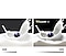 Two identical blueberries side-by-side are shown landing in milk and causing a splash of liquid. The blueberry on the left is demonstrating SDR, while the blueberry on the right is demonstrating HDR, overlaid with the logo 'VESA Certified DisplayHDR 600'. Compared to SDR part, HDR shows much deeper dark colors and more vivid bright colors. Below are located black-and-white bars, which are longer and more sophisticated for HDR compared to SDR.